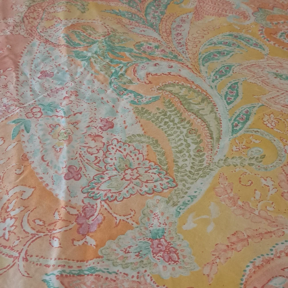 Ralph Lauren King Tres Grand Jamaica Coral Paisley Duvet King Beautiful EUC